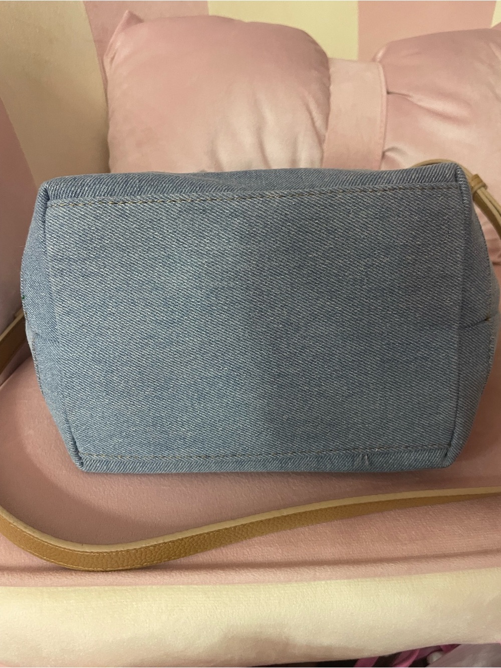 Nanette Lepore Light Blue Denim Mini Tote with Gold Accent - Picture 3 of 4